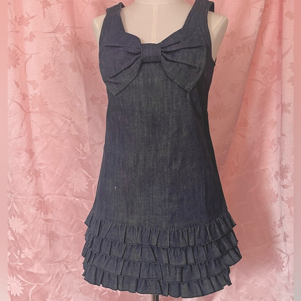 Denim ruffle dress